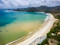 Aerial view of a spectacular tropical beach and ocean (Selong Belanak, Lombok