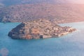 Aerial view of Spinalonga Island on Crete, Greece Royalty Free Stock Photo