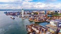 Aerial view of the Spinnaker Tower in Portsmouth Harbor, England, UK Royalty Free Stock Photo