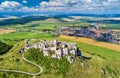 Letecký pohľad na Spišský hrad alebo Spišský hrad, ktorý je súčasťou kultúrneho dedičstva UNESCO na Slovensku