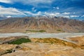 Aerial view of Spiti valley and Key gompa in Himalayas Royalty Free Stock Photo