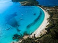 Aerial View of the Splendid Rondinara Beach Royalty Free Stock Photo