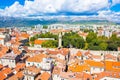 Aerial view of Split city, Croatia. Sunny summer day. Cityscape of Split town