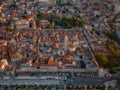 Aerial view of Split with Old City and famous Diocletianâs palace, scenic cityscape, travel background, Dalmatia, Croatia