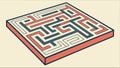 Aerial View of a Square Maze, Ideal for Abstract Strategy Graphics, vector design Generative AI Royalty Free Stock Photo