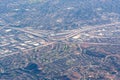 Aerial view of the SR-91 Riverside Freeway and I-15 interchange