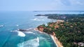 Aerial view of srilanka beaches and turquoise indian ocean