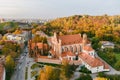 Aerial view of St. Anne Church and neighbouring Bernardine Church, one of the most beautiful and probably the most famous