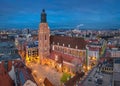Aerial view of St Elizabeth in Wroclaw, Poland Royalty Free Stock Photo