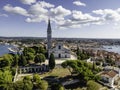 Aerial view of St. Euphemia church in Rovinj old town, Istria, Croatia Royalty Free Stock Photo