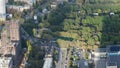 Aerial view of street in Presnya district in Moscow city in autumn