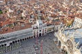 Aerial view of St Mark;s Square in Venice Royalty Free Stock Photo