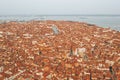 Aerial view of st Mark square, Campanile and Doge Palace in Venice Italy Royalty Free Stock Photo