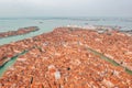 Aerial view of st Mark square, Campanile and Doge Palace in Venice Italy Royalty Free Stock Photo