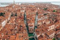 Aerial view of st Mark square, Campanile and Doge Palace in Venice Italy Royalty Free Stock Photo