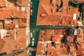 Aerial view of st Mark square, Campanile and Doge Palace in Venice Italy Royalty Free Stock Photo