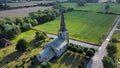 Aerial view of St Mary's Church in Marston-on-Dove