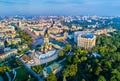 Aerial view of St. Michael Golden-Domed Monastery, Ministry of Foreign Affairs and Saint Sophia Cathedral in Kiev Royalty Free Stock Photo