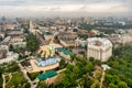 Aerial view of St. Michael's Cathedral, Ministry of Foreign Affairs, St. Sophia Cathedral, Vladimirskaya Gorka Park Royalty Free Stock Photo