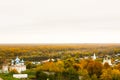 Aerial view from the St. Nichola`s Holy Trinity Monastery Svyato Troitse Nikolsky Monastery on the Puzhlova Mountain. Gorokhove