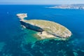 Aerial view of the St Pauls Island off the north east coast of Malta