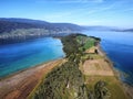 Aerial view of the St. Peter\'s Island, Switzerland