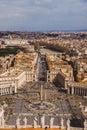 aerial view of St. Peter's square with crowd of people, Royalty Free Stock Photo