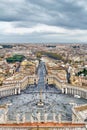 View of St. Peter Square and Rome, Vatican Royalty Free Stock Photo