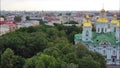 Aerial view of St. Petersburg near the Kryukov channel and Nikolsky Naval Cathedral.