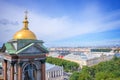 Aerial view of St Petersburg from St Isaac cathedral, Russia