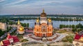 Aerial view of St.Pokrovskiy Cathedral in Kiev, Ukraine.