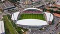 Birds eye view over the stadium in Arad, Romania Royalty Free Stock Photo