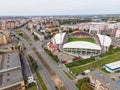 Birds eye view over the stadium in Arad, Romania Royalty Free Stock Photo