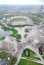 Aerial view of Stadium of the Olympic Park in Munich Royalty Free Stock Photo