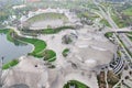 Aerial view of Stadium of the Olympic Park in Munich Royalty Free Stock Photo