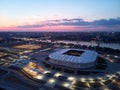 Aerial view of stadium Rostov Arena in the evening