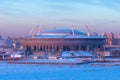 Aerial view of the stadium Zenit Arena, most expensively in the world, the FIFA World Cup in 2018. Russia, Saint-Petersburg, 16 Ja Royalty Free Stock Photo