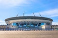 Aerial view of the stadium Zenit Arena, most expensively in the world, the FIFA World Cup in 2018. Russia, Saint-Petersburg, 03 Ju Royalty Free Stock Photo