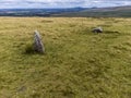 An aerial view of standing stones at Waun Mawn source of the stones for Stonehenge in the Preseli hills in Pembrokeshire, Wales