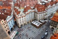 Aerial view of Staromestske Namesti Old Town with the historical buildings of Prague, Czech Republic Royalty Free Stock Photo