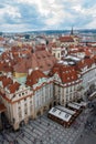 Aerial view of Staromestske Namesti Old Town with the historical buildings of Prague, Czech Republic Royalty Free Stock Photo