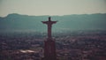 Aerial view of the statue of Christ in Murcia, Spain Royalty Free Stock Photo