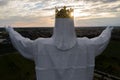 Aerial view of the statue of King Jesus Christ in Swiebodzin Poland Royalty Free Stock Photo