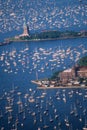 Aerial view of statue of Liberty