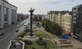 Aerial view of the statue of St. Sophia, Sofia, Bulgaria