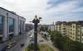 Aerial view of the statue of St. Sophia, Sofia, Bulgaria