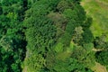 Aerial view of the steep high slope of a sand pit in Germany, abstract Royalty Free Stock Photo