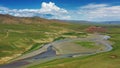 Steppe and mountains landscape in Orkhon valley