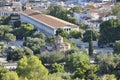 Aerial view with Stoa of Attalos and Church of Holy Apostles from Athens in Greece Royalty Free Stock Photo