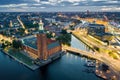 Aerial view of Stockholm city hall at night in Stockholm, Sweden Royalty Free Stock Photo